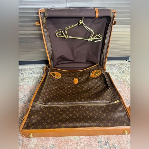 Louis Vuitton Vintage 80s/90s Monogram Garment Brown Luggage Bag - Picture 3 of 16